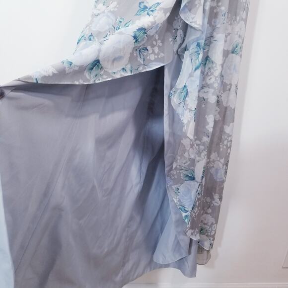 David's Bridal Floral Print Bridesmaid Dress Strapless High Low - Picture 10 of 11